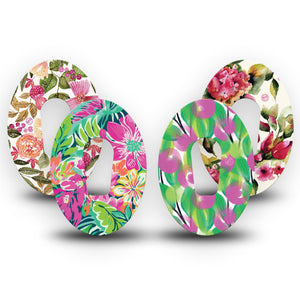 ExpressionMed Floral Strokes Variety Pack  Dexcom G6 4-Pack Floral variation Plaster CGM Design