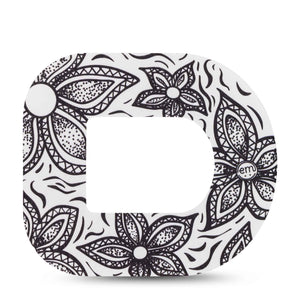 Black and White Floral Omnipod Tape