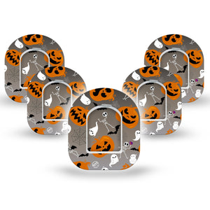 ExpressionMed Halloweeny Pod Mini Tape 5 Stickers and 5 Tapes, Trick-or-Treat Excitement Adhesive Patch Pump Design