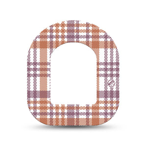 ExpressionMed Auburn Plaid Pod Mini Tape Single, Rustic Checkered Pattern Adhesive Patch Pump Design