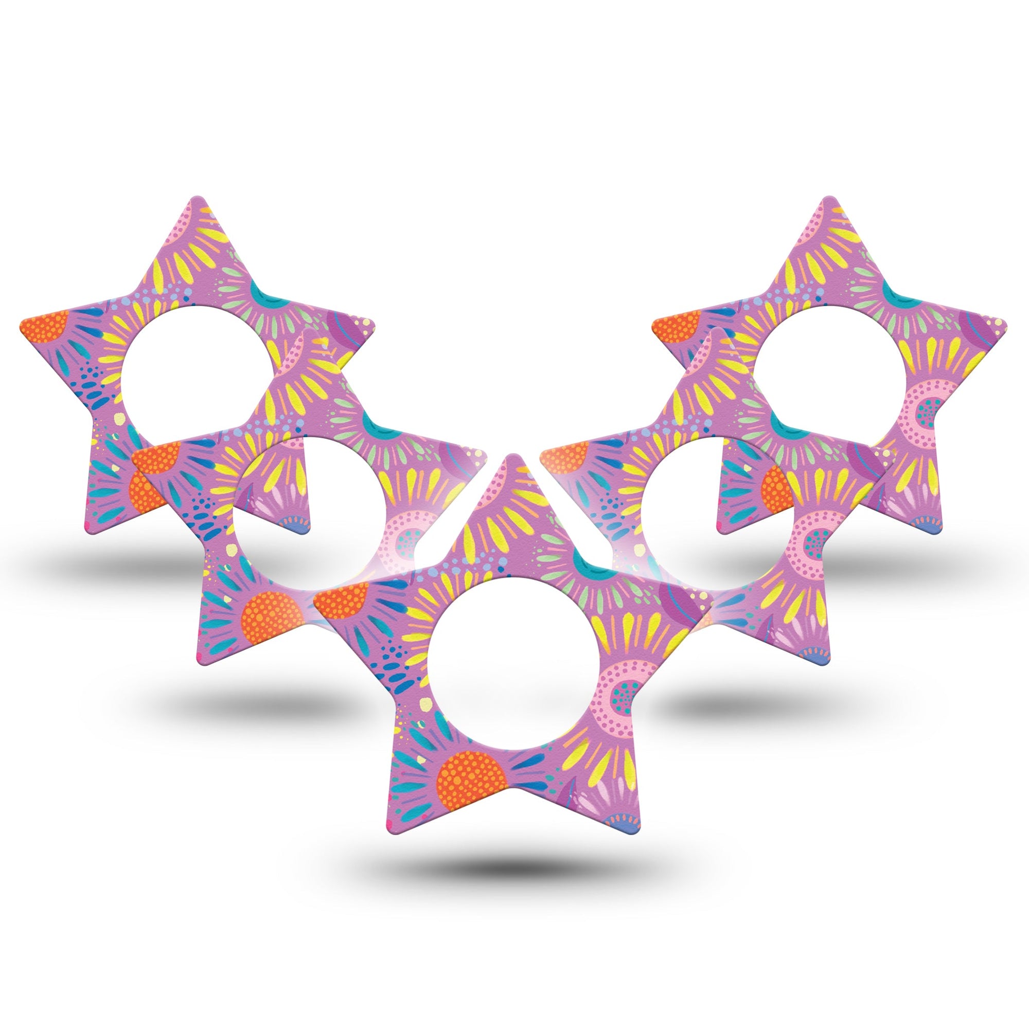 ExpressionMed Giant Daisies Freestyle Libre 2 Star Shape 5-Pack  Plaster CGM Design, Abbott Lingo