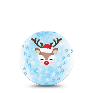 ExpressionMed Flurry the Reindeer Libre 2 Overpatch Chrismas Animal, CGM Plaster Tape Design