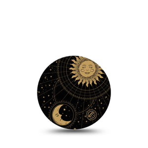 ExpressionMed Cosmic Vibes Libre 3 Overpatch Sun and Moon Artwork, CGM Adhesive Tape Design