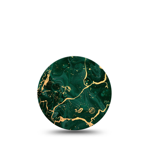 ExpressionMed Green & Gold Marble Libre 3 Overpatch Tape Green Stone With Gold Stipple, CGM Overlay Patch Design