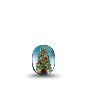 ExpressionMed Oh, Christmas Tree Eversense Sticker Decorated Christmas tree presents underneath vinyl Eversense overlay device sticker