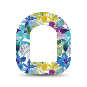 ExpressionMed Watercolor Floral Pod Mini Tape Single, Painted Flowers Overlay Patch Pump Design