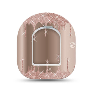 ExpressionMed Dripping Sparkles Pod Mini Tape Single Sticker and Single Tape, Glittery Stream Adhesive Patch Pump Design