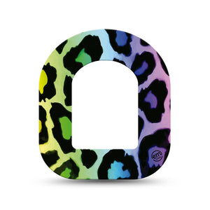 ExpressionMed Multicolored Cheetah Print Pod Mini Tape Single, Rainbow Spots Overlay Tape Pump Design