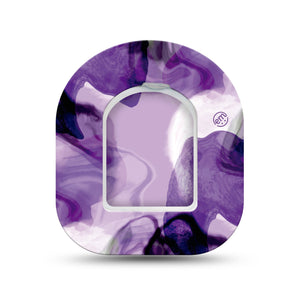 ExpressionMed Purple Storm Pod Mini Tape Single Sticker and Single Tape, Royal Plum Overlay Patch Pump Design