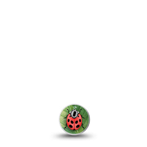 ExpressionMed Dewey Leaf Lady Bug Libre 3 Sticker Bright Colored Beetle, CGM Adhesive Sticker Design