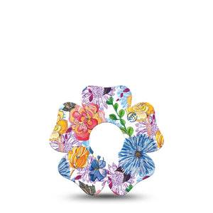 ExpressionMed Stylised Floral Freestyle Libre 3 Flower Shape Single Trendy Flowers Adhesive Tape CGM Design