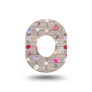 ExpressionMed Hanging Flowers Dexcom G7 Mini Tape, Single, grey background pink flowers ahdeisve tape design