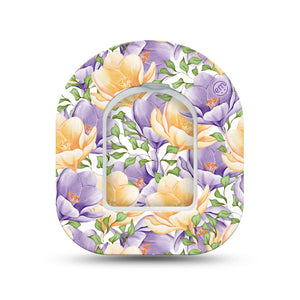 ExpressionMed Crocus Flowers Pod Mini Tape Single Sticker and Single Tape, Delicate Flowers Patch Pump Design