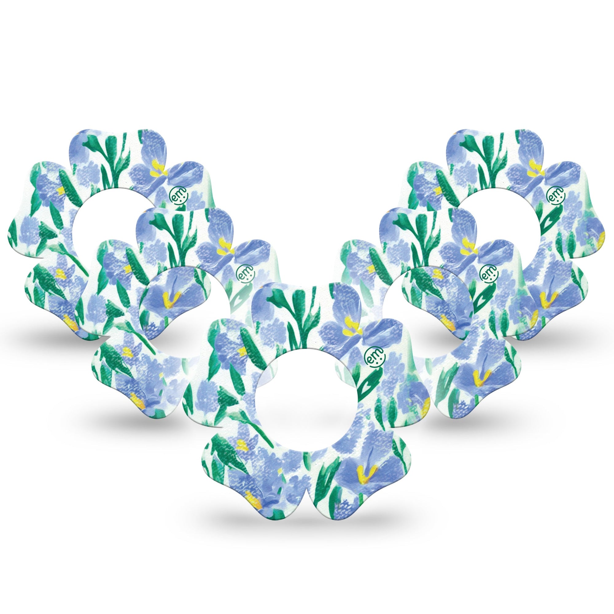 ExpressionMed Hyacinths  Freestyle Libre 2 Flower Shape 5-Pack spring blooming hyacinths Adhesive Tape CGM Design, Abbott Lingo