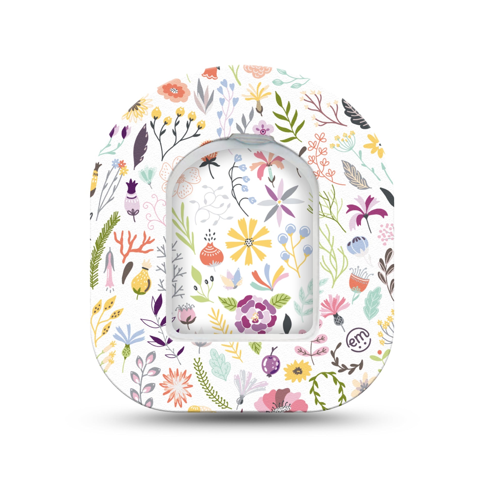 ExpressionMed Springy Stems Pod Mini Tape Single Sticker and Single Tape, Botanical Spring Patch Pump Design