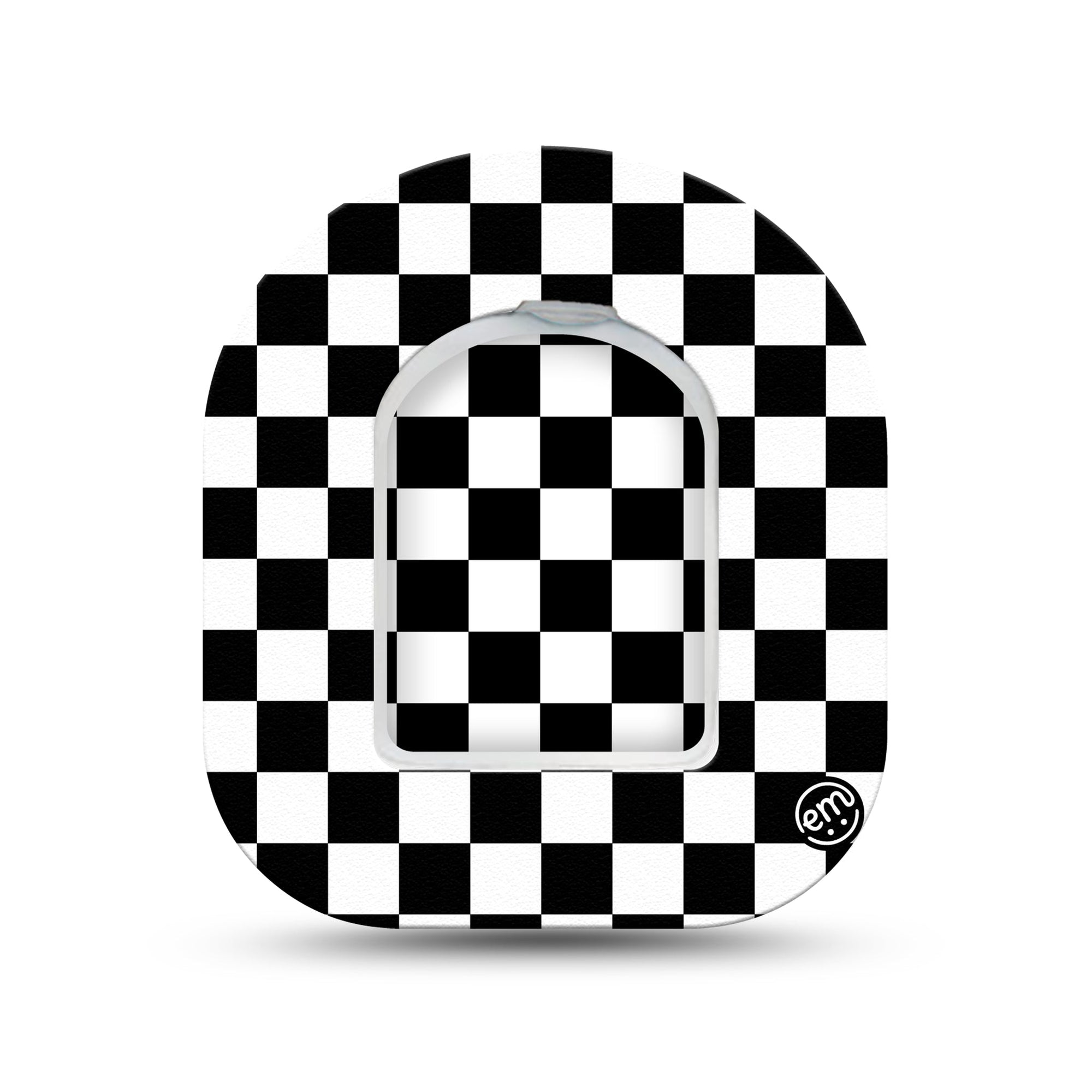 ExpressionMed Checkered Pod Mini Tape Single Sticker and Single Tape, Chessboard Style Fixing Ring Patch Pump Design