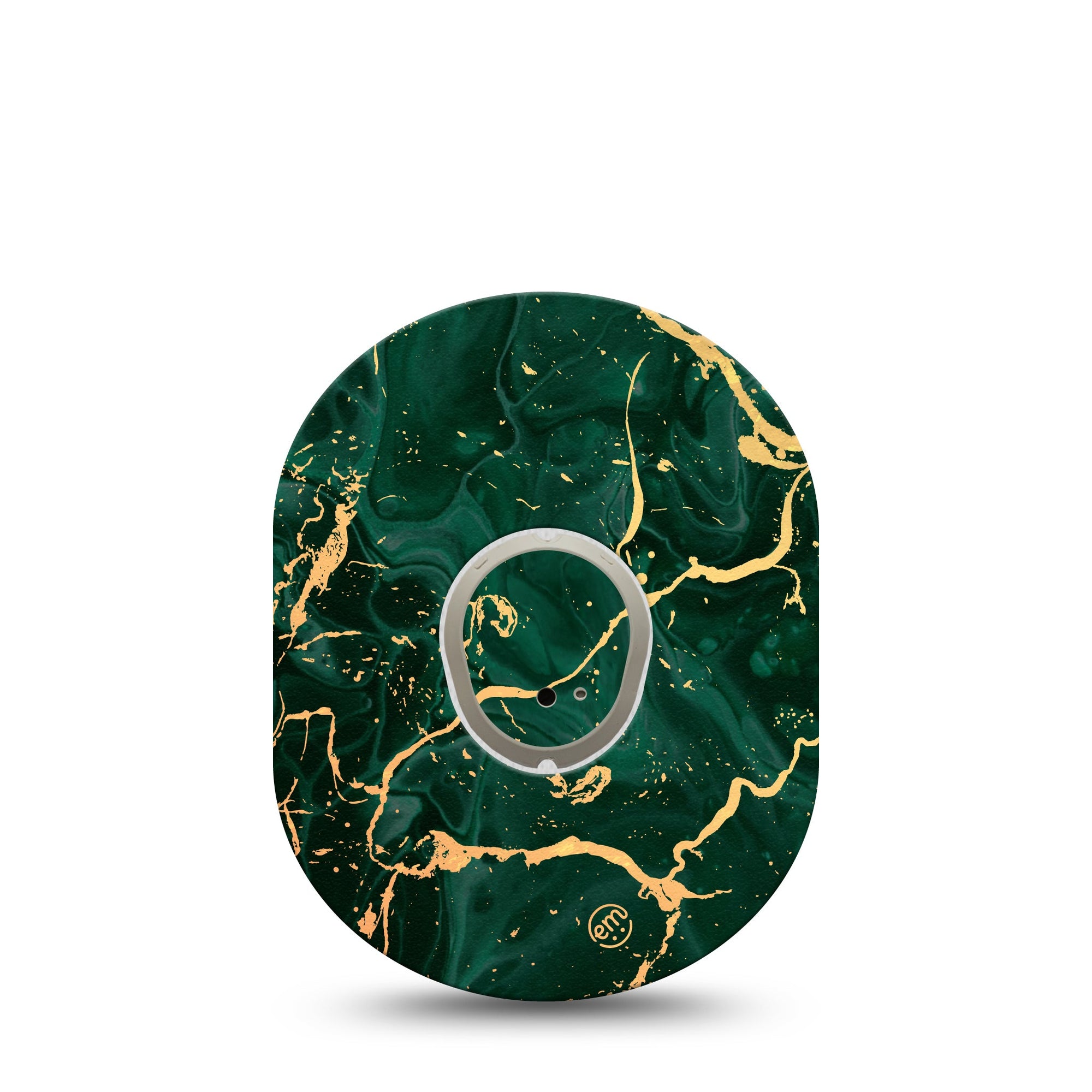 ExpressionMed Green & Gold Marble Dexcom G7 Sticker, Marbled Gemstone CGM Vinyl Sticker and Tape Design
