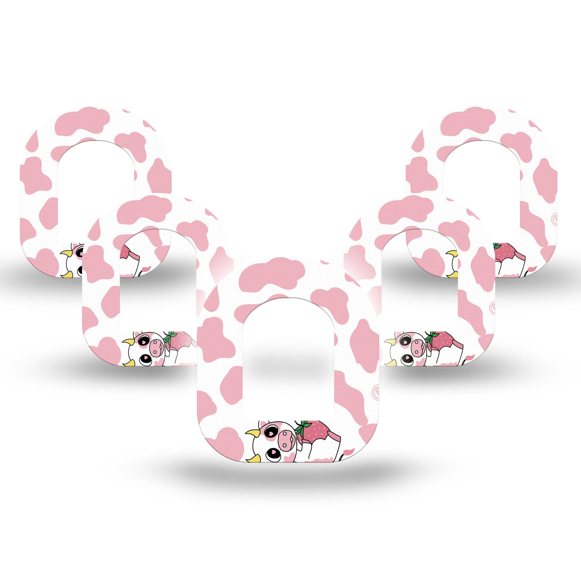 ExpressionMed Strawberry Cow Pod Mini Tape 5-Pack, Pink Dairy Adhesive Tape Pump Design