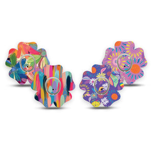 ExpressionMed Etta Vee Variety Pack Dexcom G7 Flower Shape 8-Pack Playful colorful art by Etta Vee Patch CGM Design, Dexcom Stelo Glucose Biosensor System