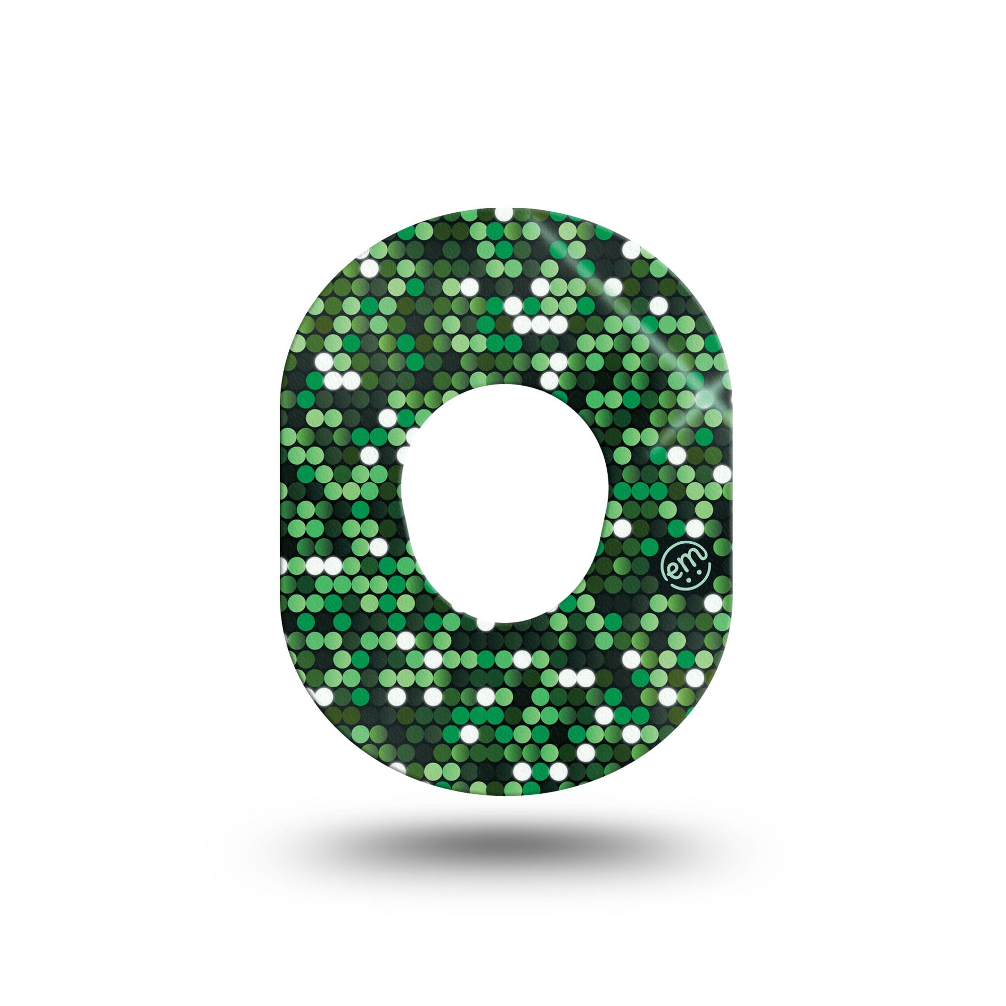 ExpressionMed Green Glam Dexcom G7 Mini Tape Green Glitters, CGM Overlay Patch Design
