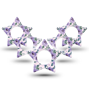 ExpressionMed Flowering Amethyst Freestyle Libre 2 Star Shape 5-Pack  Plaster CGM Design, Abbott Lingo