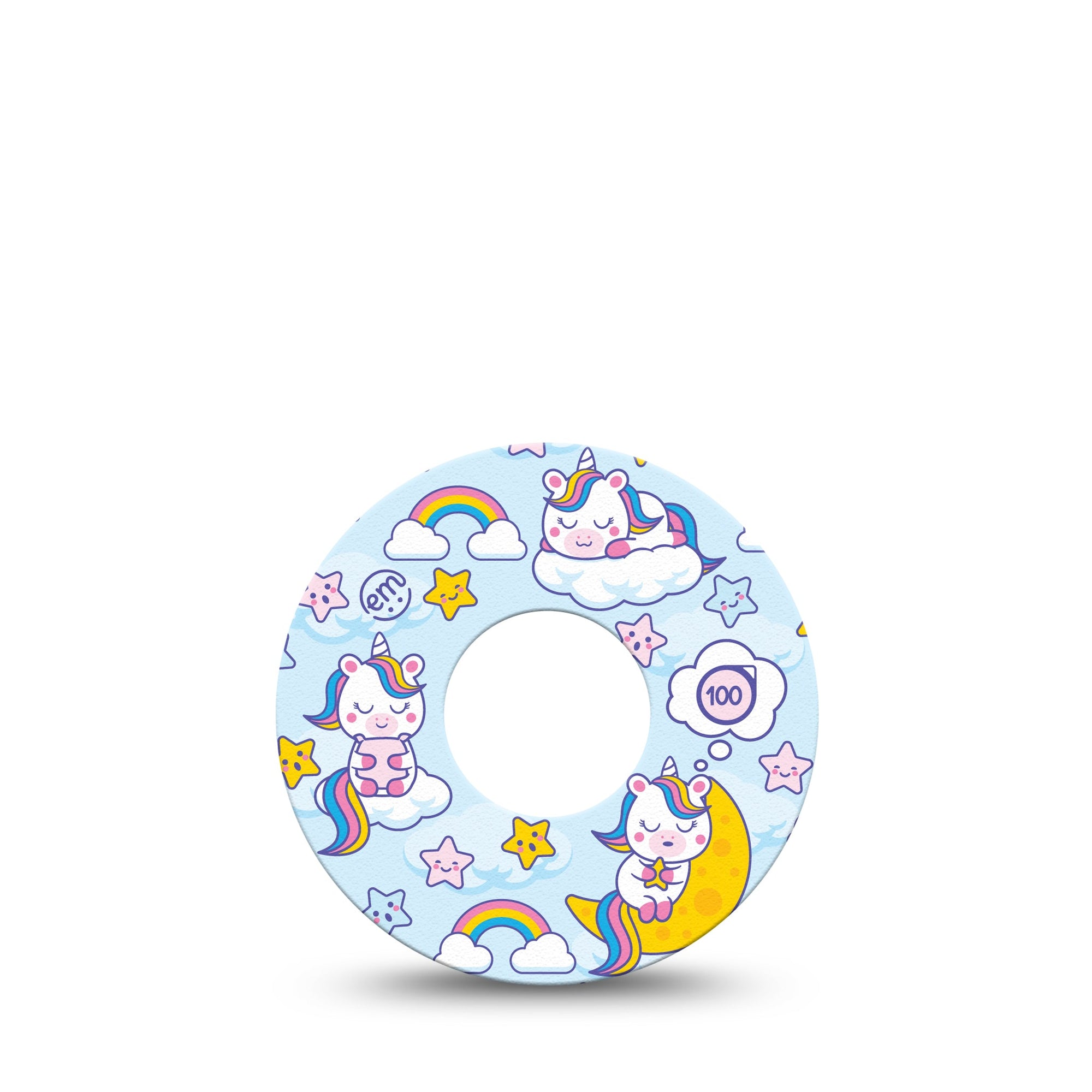 ExpressionMed Sleeping Unicorns Infusion Set Tape Magical Ponies, CGM Overlay Patch Design