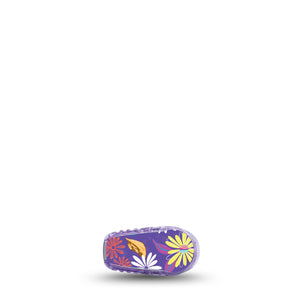 ExpressionMed Purple Flowers Dexcom G6 Sticker Single Sticker Vibrant Etta Vee Design Decorative Decal CGM Design