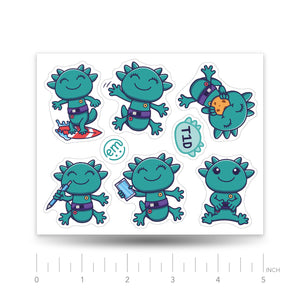 ExpressionMed Betes Decal Sticker Single Sticker Only Betes the Axolotl Design