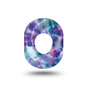 ExpressionMed Purple Tie Dye Dexcom G7 Mini Tape Color Patterns, CGM Overlay Patch Design, Dexcom Stelo Glucose Biosensor System