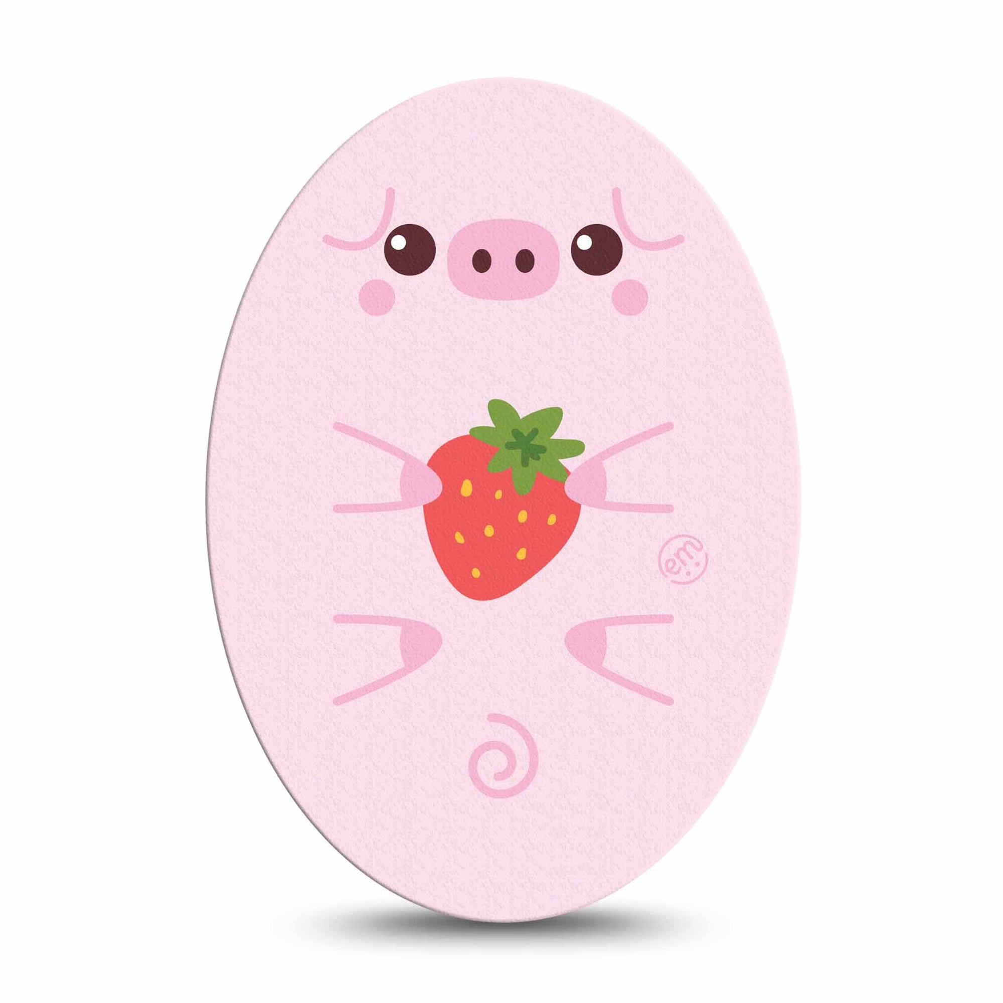 ExpressionMed Strawberry Piglet Medtronic Guardian Enlite Universal Oval Single strawberries Plaster Continuous Glucose Monitor Design