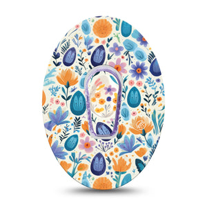 ExpressionMed Easter Floral Dexcom G6 Transmitter Sticker and Tape, Easter Egg Floral, CGM Sticker and Tape Design