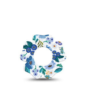 ExpressionMed Blue Anemone Freestyle Libre 2 Flower Shape Single Sea Charm Adhesive Tape CGM Design, Abbott Lingo