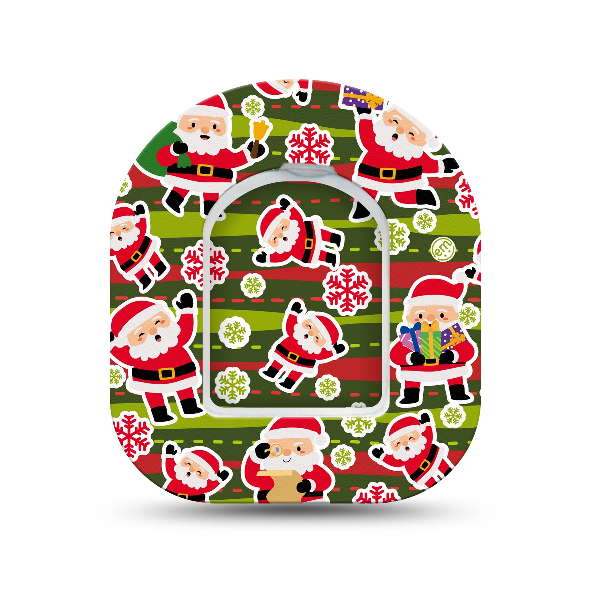 ExpressionMed Santa Sticker Bomb Pod Mini Tape Single Sticker and Single Tape, Santa Claus Art Adhesive Patch Pump Design