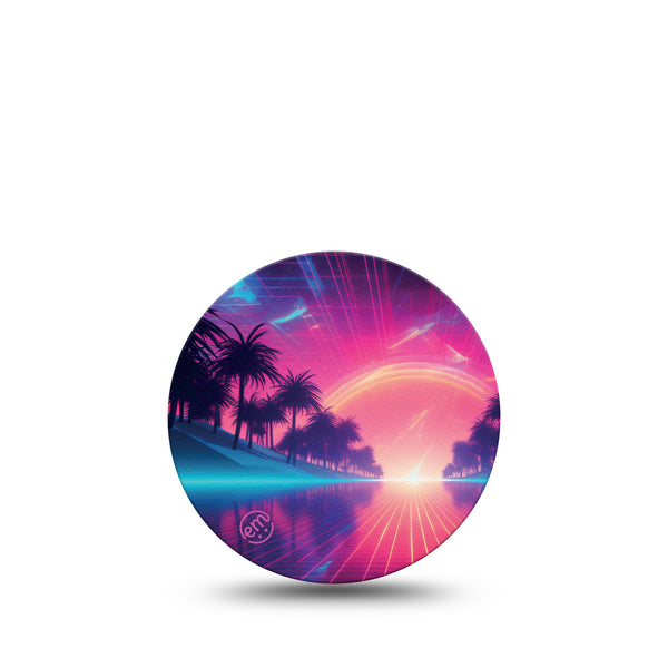 ExpressionMed Neon Synthwave Libre 3 Overpatch Expressive Artwork, CGM Adhesive Tape Design