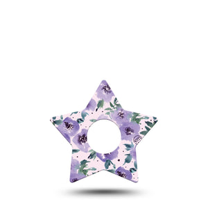 ExpressionMed Purple blooms Freestyle Libre 3 Star Shape Single Bloom delight Plaster CGM Design