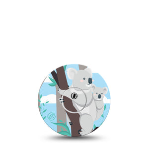 ExpressionMed Koala Freestyle Libre 3 Transmitter Sticker and Tape, Cuddly Animal, CGM Vinyl Sticker and Tape Design