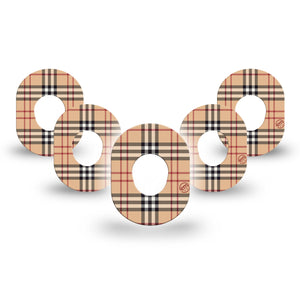 ExpressionMed, Plaid and Bougie Dexcom G7 Mini Tape, 5-Pack, burberry fixing ring design