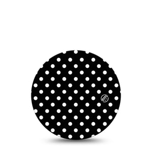 ExpressionMed Black and White Polka Dots Freestyle Libre Overpatch Single, Modern Polka Dot Design, CGM Adhesive Tape Design, Abbott Lingo