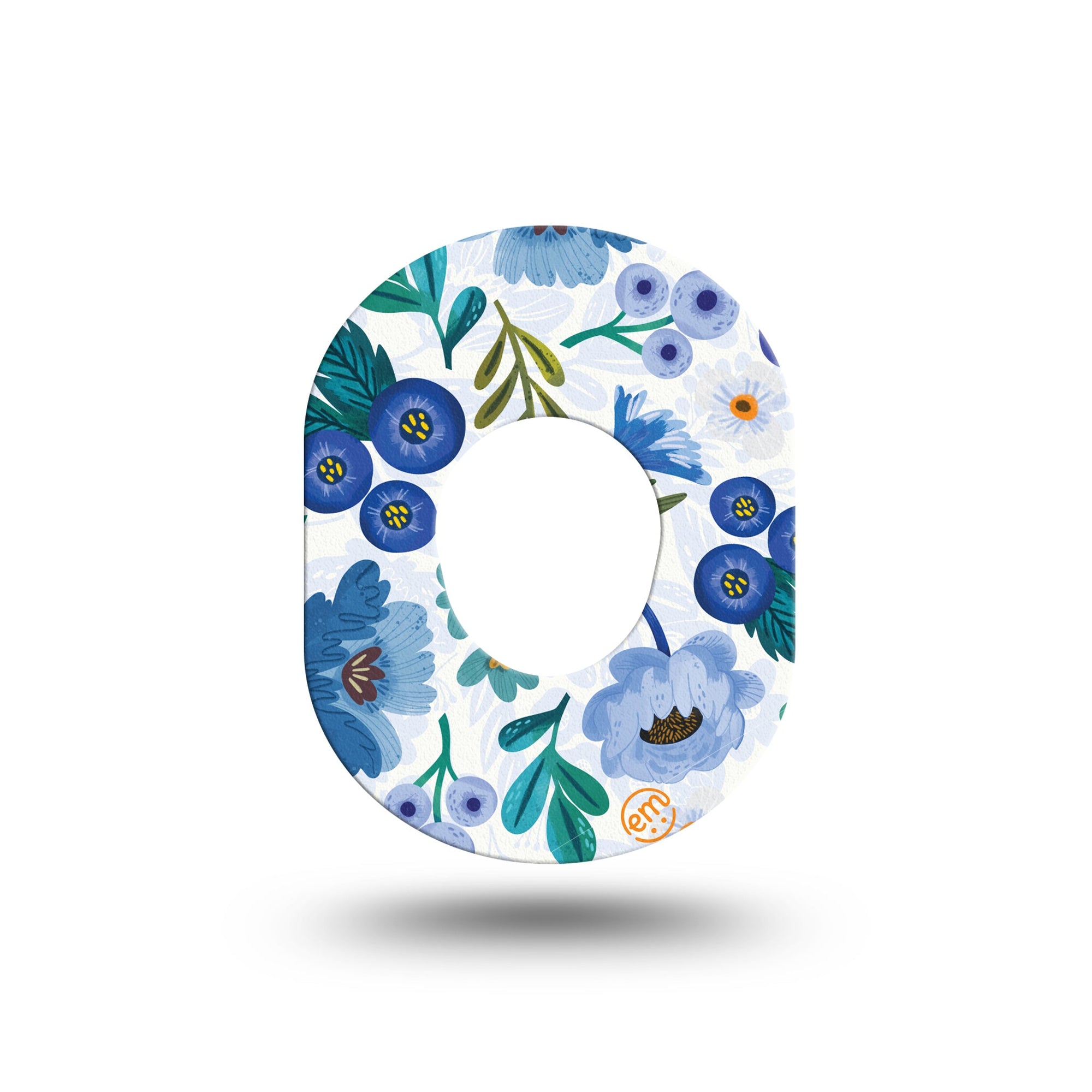 Blue Anemone Dexcom G7 Mini Tapeblueberry flowers overlay design