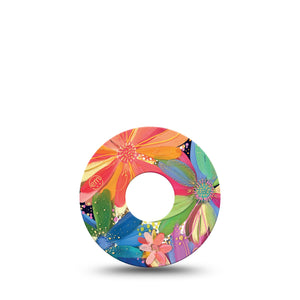 ExpressionMed Flower Song Freestyle Libre 3 Single Colorful Abstract by Etta Vee Adhesive Tape CGM Design