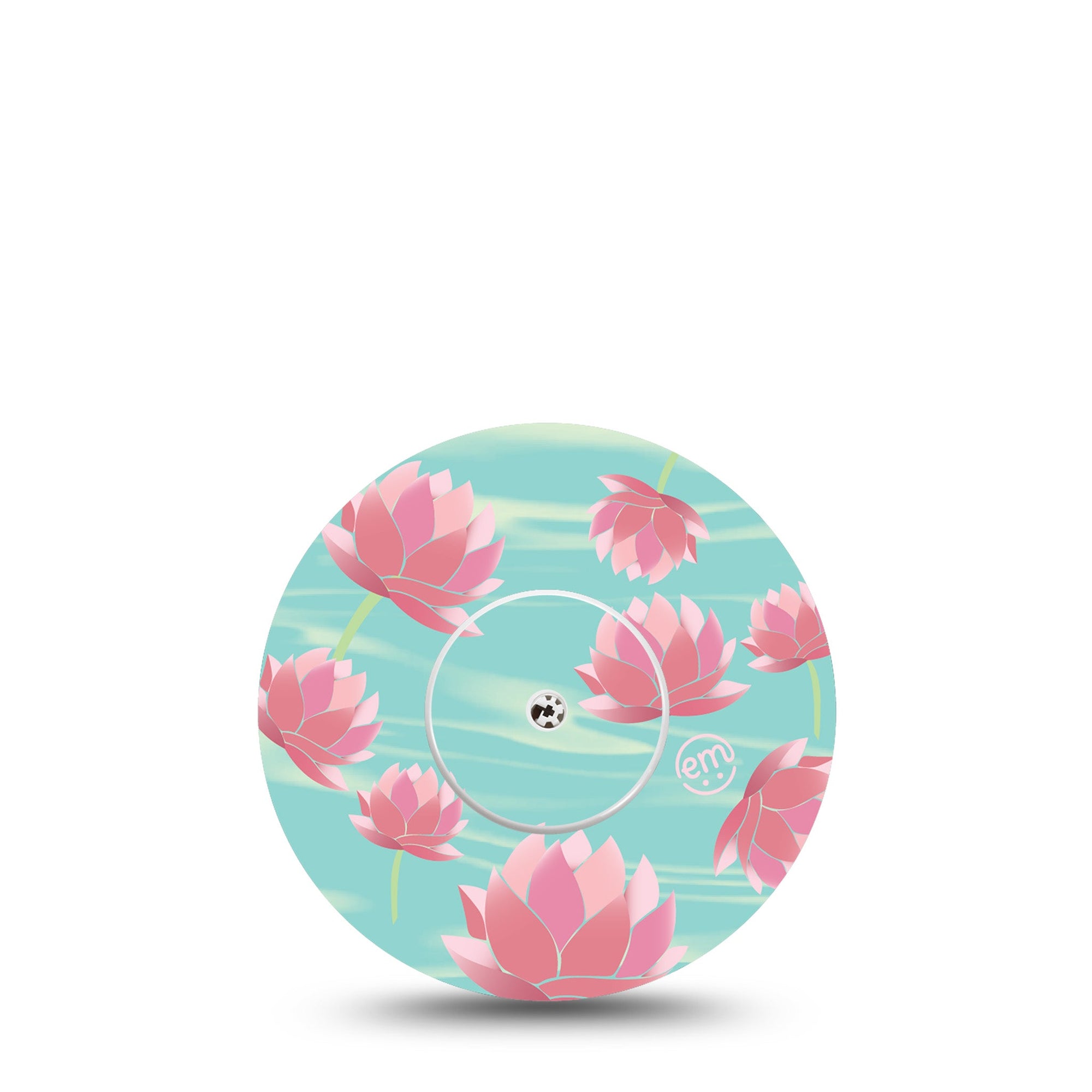 ExpressionMed Meditation Lotus Freestyle Libre Transmitter Sticker and Tape, Peaceful Blooms, CGM Adhesive Tape and Sticker Pairing, Abbott Lingo