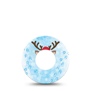 ExpressionMed Flurry the Reindeer Libre Tape Santa Hat and Antlers, CGM Overlay Patch Design