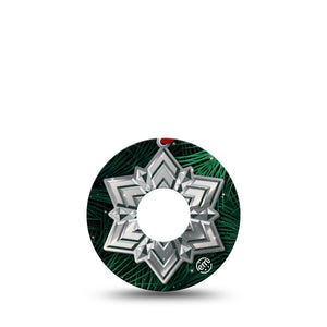 ExpressionMed Metallic Snowflake Libre 3 Tape Winter Steel Decoration, CGM Overlay Patch Design