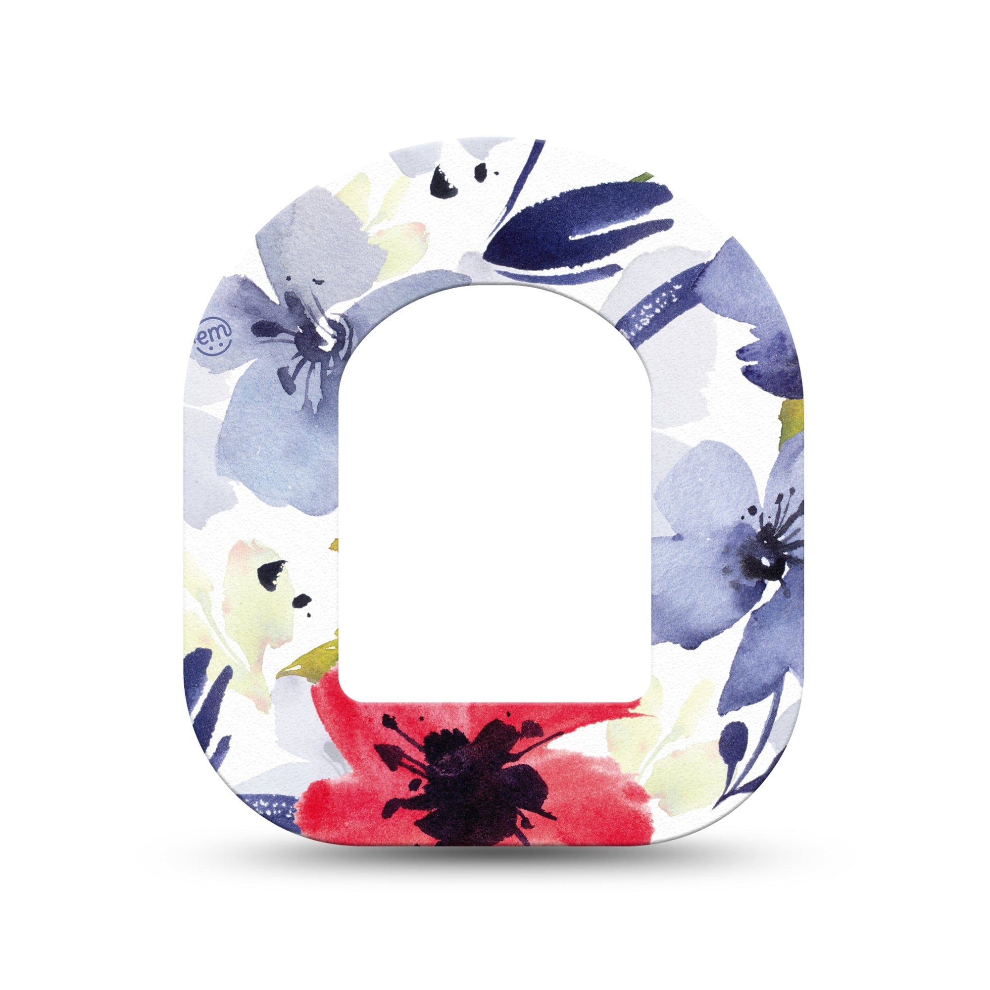 ExpressionMed Red, White, & Blue Flowers Pod Mini Tape Single, White Plaster Pump Design