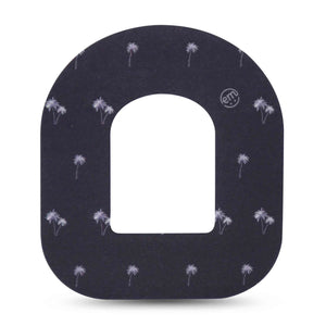 Navy Palm Trees Omnipod Tape