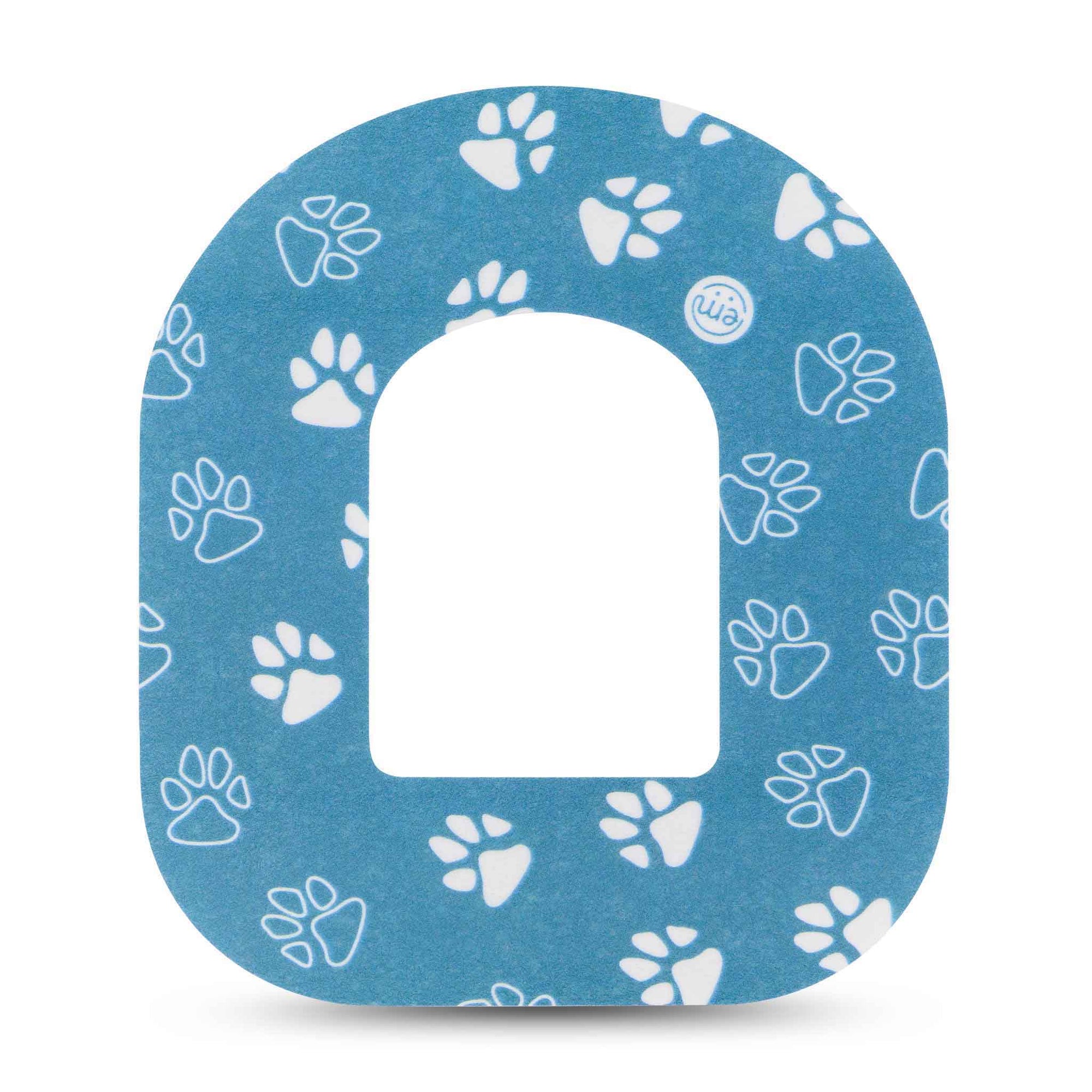 ExpressionMed Blue and White Pawprints Omnipod Tape